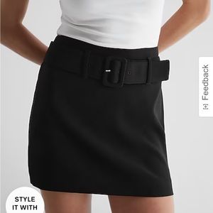 Express High Waisted Belted Mini Skirt